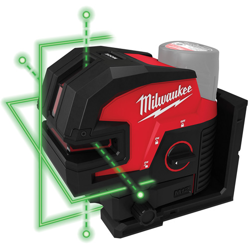 Laser vert &agrave; lignes crois&eacute;es et 4 points daplomb M12 Canadian Safety Group Inc.