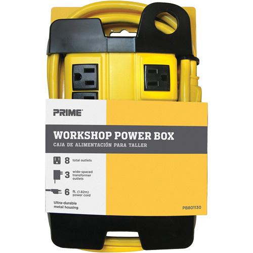 Bloc d'alimentation pour atelier, 8 Prise(s), 6', 15 A, 1875 W, 125 V Canadian Safety Group Inc.