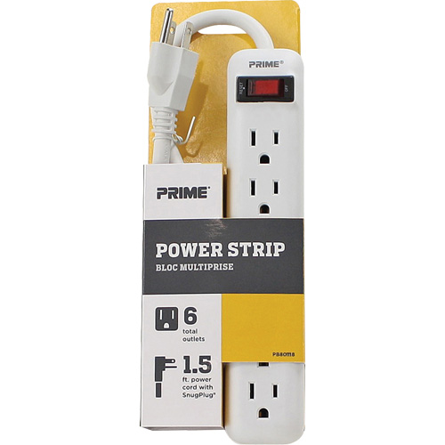 Power Strip, 6 Outlet(s), 1-1/2', 15 A, 1875 W, 125 V Canadian Safety Group Inc.