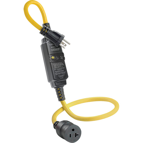 Cordon avec disjoncteur diff&eacute;rentiel (DDFT) &agrave; r&eacute;armement automatique, 120 V, 20 A, Cordon de 3' Canadian Safety Group Inc.
