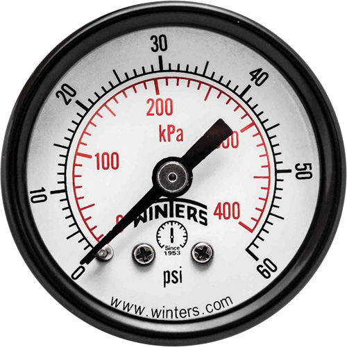 Economy Pressure Gauge, 1-1/2" , 0 - 60 psi, Back Mount, Analogue Canadian Safety Group Inc.