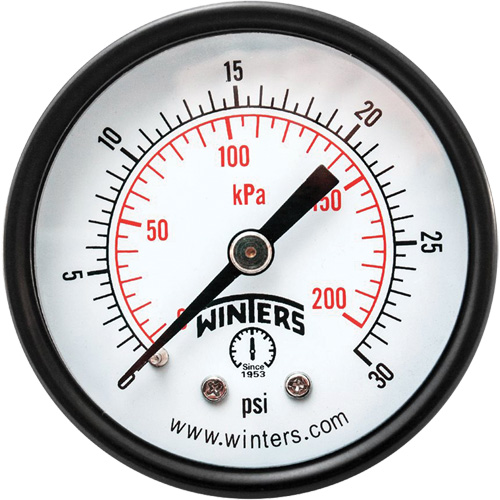 Manom&egrave;tre &eacute;conomique,  2", 0 - 30 psi, Fixation arri&egrave;re, Analogique Canadian Safety Group Inc.