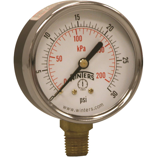 Manom&egrave;tre &eacute;conomique,  2-1/2", 0 - 30 psi, Fixation inf&eacute;rieure, Analogique Canadian Safety Group Inc.