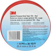 Ruban en vinyle pour travaux g&eacute;n&eacute;raux 764, 25,4 mm (1") la x 32,9 m (108') lo, 5 mils, Rouge Canadian Safety Group Inc.