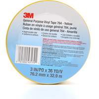 Ruban en vinyle pour travaux g&eacute;n&eacute;raux 764, 76 mm (3") la x 32,9 m (108') lo, 5 mils, Jaune Canadian Safety Group Inc.