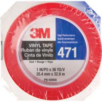 471 Vinyl Tape, 25.4 mm (1") W x 32.9 m (108') L, 5.3 mils, Red Canadian Safety Group Inc.