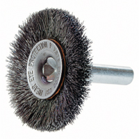 Brosses rotatives &agrave; fils cr&ecirc;p&eacute;s a/arbre 1/4", 3" dia., Fils 0,014", Arbre 1/4" Canadian Safety Group Inc.