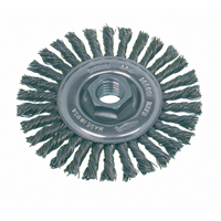 High Speed Small Grinder Stringer Bead Knot Wire Wheel Brush, 4" Dia., 0.02" Fill, 5/8"-11 Arbor, Steel Canadian Safety Group Inc.
