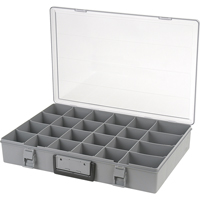 Compartment Case, Plastic, 24 Slots, 18-1/2" W x 13" D x 3" H, Grey Canadian Safety Group Inc.