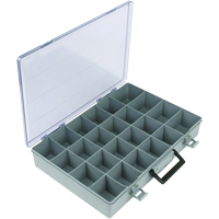 Compartment Case, Plastic, 24 Slots, 15-1/2" W x 11-3/4" D x 2-1/2" H, Grey Canadian Safety Group Inc.