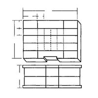 Compartment Case, Plastic, 48 Slots, 15-1/2" W x 11-3/4" D x 5" H, Grey Canadian Safety Group Inc.
