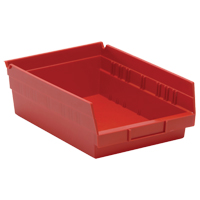 Shelf Bins, 8-3/8" W x 4" H x 11-5/8" D, Red, 30 lbs. Capacity Canadian Safety Group Inc.