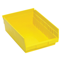 Shelf Bins, 8-3/8" W x 4" H x 11-5/8" D, Yellow, 30 lbs. Capacity Canadian Safety Group Inc.