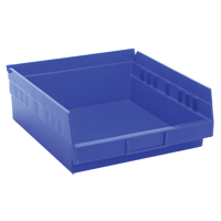 Shelf Bins, 11-1/8" W x 4" H x 11-5/8" D, Blue, 30 lbs. Capacity Canadian Safety Group Inc.
