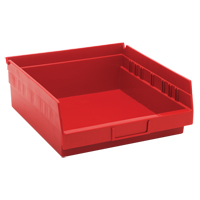 Shelf Bins, 11-1/8" W x 4" H x 11-5/8" D, Red, 30 lbs. Capacity Canadian Safety Group Inc.