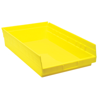 Bacs de rangement pour tablettes, 11-1/8" la x 4" H x 17-7/8" p, Jaune, Capacit&eacute; 40 lb Canadian Safety Group Inc.