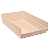Economy Shelf Bin, 11-1/8" W x 4" H x 17-7/8" D, Ivory Canadian Safety Group Inc.