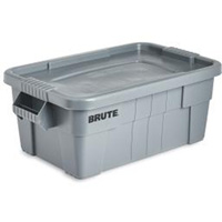 Brute Storage Tote with Lid, 27.88” D x 16.5” W x 10.7" H, 112 llbs. Capacity, Grey Canadian Safety Group Inc.