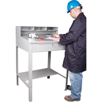Open Floor Style Shop Desk, 34-1/2" W x 30" D x 53" H, Grey Canadian Safety Group Inc.
