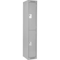 Casiers Clean Line, 2 niveaux, 12" x 18" x 72", Acier, Gris, Rivet (assembl&eacute;) Canadian Safety Group Inc.