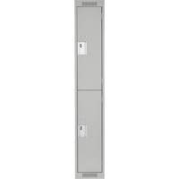 Casiers Clean Line, 2 niveaux, 12" x 18" x 72", Acier, Gris, Rivet (assembl&eacute;) Canadian Safety Group Inc.