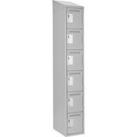 Clean Line Lockerette , 6 -tier, 12" x 18" x 78", Steel, Grey, Rivet (Assembled) Canadian Safety Group Inc.