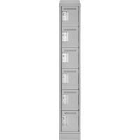 Clean Line Lockerette, 6 -tier, 12" x 18" x 82", Steel, Grey, Rivet (Assembled) Canadian Safety Group Inc.