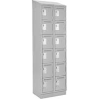Clean Line Lockerette, 6 -tier, Bank of 2, 24" x 18" x 82", Steel, Grey, Rivet (Assembled) Canadian Safety Group Inc.