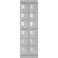 Clean Line Lockerette, 6 -tier, Bank of 2, 24" x 18" x 82", Steel, Grey, Rivet (Assembled) Canadian Safety Group Inc.