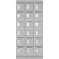 Clean Line Lockerette, 6 -tier, Bank of 3, 36" x 18" x 82", Steel, Grey, Rivet (Assembled) Canadian Safety Group Inc.