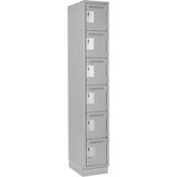 Petits casiers Clean Line, 6 niveaux, 12" x 18" x 76", Acier, Gris, Rivet (assembl&eacute;) Canadian Safety Group Inc.