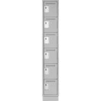 Petits casiers Clean Line, 6 niveaux, 12" x 18" x 76", Acier, Gris, Rivet (assembl&eacute;) Canadian Safety Group Inc.