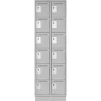 Clean Line Lockerette, 6 -tier, Bank of 2, 24" x 18" x 76", Steel, Grey, Rivet (Assembled) Canadian Safety Group Inc.