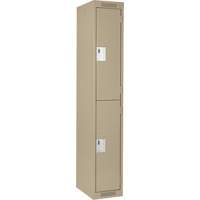 Casiers Clean Line, 2 niveaux, 12" x 18" x 72", Acier, Beige, Rivet (assembl&eacute;) Canadian Safety Group Inc.
