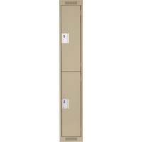 Casiers Clean Line, 2 niveaux, 12" x 18" x 72", Acier, Beige, Rivet (assembl&eacute;) Canadian Safety Group Inc.