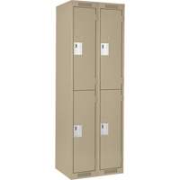 Clean Line Lockers, 2 -tier, Bank of 2, 24" x 18" x 72", Steel, Beige, Rivet (Assembled) Canadian Safety Group Inc.