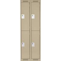 Clean Line Lockers, 2 -tier, Bank of 2, 24" x 18" x 72", Steel, Beige, Rivet (Assembled) Canadian Safety Group Inc.