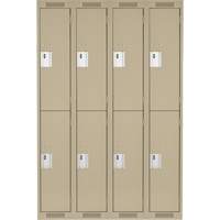 Clean Line Lockers, 2 -tier, Bank of 4, 48" x 18" x 72", Steel, Beige, Rivet (Assembled) Canadian Safety Group Inc.