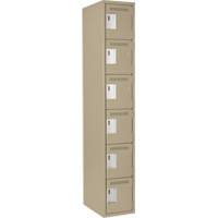 Clean Line Lockerette, 6 -tier, 12" x 18" x 72", Steel, Beige, Rivet (Assembled) Canadian Safety Group Inc.