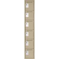 Clean Line Lockerette, 6 -tier, 12" x 18" x 72", Steel, Beige, Rivet (Assembled) Canadian Safety Group Inc.