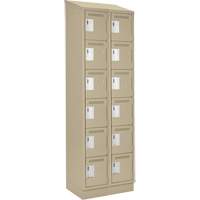 Clean Line Lockerette , 6 -tier, Bank of 2, 24" x 18" x 82", Steel, Beige, Rivet (Assembled) Canadian Safety Group Inc.