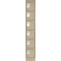 Petits casiers Clean Line, 6 niveaux, 12" x 18" x 76", Acier, Beige, Rivet (assembl&eacute;) Canadian Safety Group Inc.