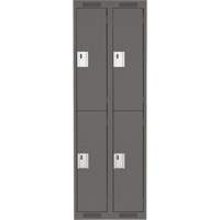 Clean Line Lockers, 2 -tier, Bank of 2, 24" x 18" x 72", Steel, Charcoal, Rivet (Assembled) Canadian Safety Group Inc.