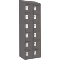 Petits casiers Clean Line, 6 niveaux, Bloc de 2, 24" x 18" x 78", Acier, Charbon, Rivet (assembl&eacute;) Canadian Safety Group Inc.