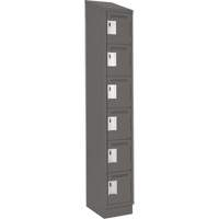 Clean Line Lockerette, 6 -tier, 12" x 18" x 82", Steel, Charcoal, Rivet (Assembled) Canadian Safety Group Inc.