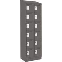 Clean Line Lockerette, 6 -tier, Bank of 2, 24" x 18" x 82", Steel, Charcoal, Rivet (Assembled) Canadian Safety Group Inc.