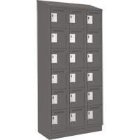 Clean Line Lockerette, 6 -tier, Bank of 3, 36" x 18" x 82", Steel, Charcoal, Rivet (Assembled) Canadian Safety Group Inc.