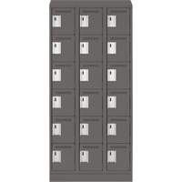 Clean Line Lockerette, 6 -tier, Bank of 3, 36" x 18" x 82", Steel, Charcoal, Rivet (Assembled) Canadian Safety Group Inc.