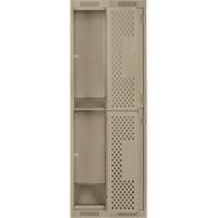 Clean Line Lockers, 2 -tier, Bank of 2, 24" x 12" x 72", Steel, Beige, Rivet (Assembled), Perforated Canadian Safety Group Inc.