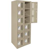Assembled Lockerettes Clean Line Perforated Economy Lockers, 6 -tier, Bank of 2, 18" x 72" x 12", Steel Canadian Safety Group Inc.